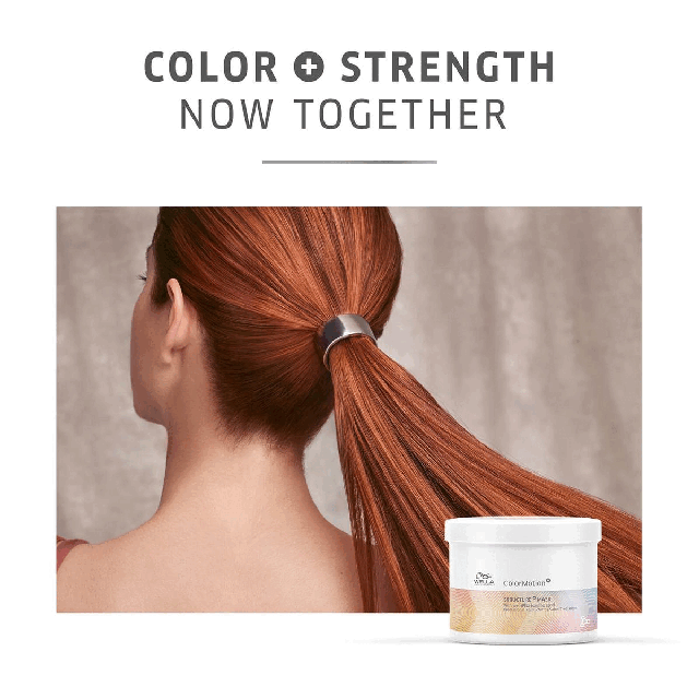 Colour + Strength Now Together
Up to 8 weeks colour protection. Week 0, week 4, week 8, auburn hair 
Helps to reconstruct inner hair bonds
Before - dark blonde. After professional services - lighter blonde
Find the perfect partner