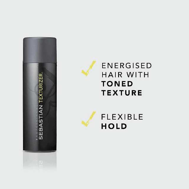 Image 1- Energised hair with toned texture,Flexible hold. Image 2- How to use,Apply to damp hair. Image 3-Witch Hazel extract. Image 4-Mix texturiser with volupt spray to create natural looking curls and beautiful definition - Angelo Vallilo, Sebastian International Artist