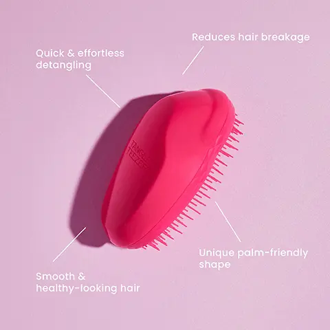 Image 1, Quick & effortless detangling Reduces hair breakage TANGLE TEEZER wwwwww Smooth & healthy-looking hair Unique palm-friendly shape Image 2, 9.9 cm 6.6 cm The Original Mini 11.9 cm 7.9 cm The Original