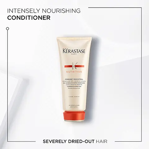 Image 1, Ultra-Nourishing conditioner for severely dried out hair. Image 2, Nutritive, Nourishing care for dry sensitised hair, highly concentrated gluco active and exceptional iris rhizome extract and hair is left soft and smooth to the touch with a healthy shine. Image 3, Irisome complex and Benzoin Resin ingredients. Image 4, Nutritive, Hovig Etoyan/global professional ambassador- Dry hair can be a challenge for a hairdresser. Luckily nutritive delivers nutrition deep into the hair shaft to keep it shiny and manageable. Lifesaving!
