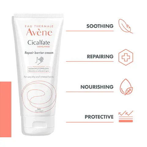 Soothing, repairing, nourishing, protective. Insulating texture, protective texture, second-skin feel.