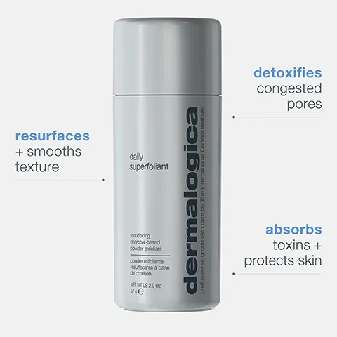 resurfaces and smooths texture. detoxified congested pores. absorbs toxins and protects skin