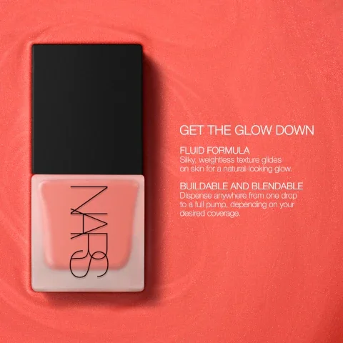 get the glow down. fluid formula - silky weightless texture glides on skin for a natural looking glow. buildable and blendable - dispense anywhere from one drop to a full pump depending on your desired coverage