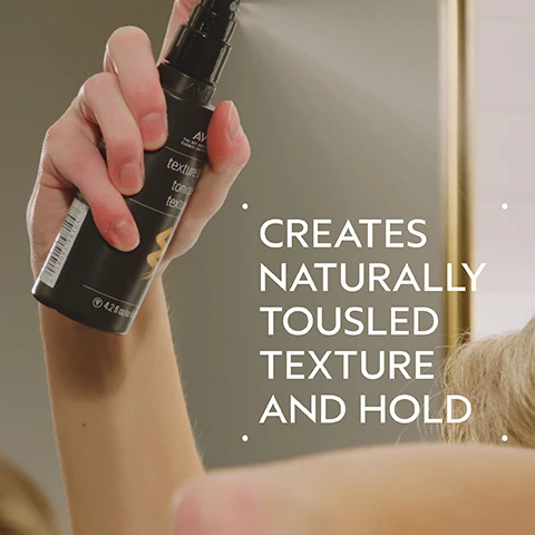 Image 2 - A hand sprays a black hair product bottle labeled texture tonique texture towards blonde hair, with overlay text reading CREATES NATURALLY TOUSLED TEXTURE AND HOLD. Image 3 - A dark green image features a white circle containing two dark red sugarcane stalks and a pile of white crystals, with the text CANE SUGAR & EPSOM SALT and WORK IN HARMONY TO HELP CREATE NATURALLY TOUSLED TEXTURE AND FLEXIBLE HOLD. Image 4 - A before-and-after image displays a woman with blonde hair, showing on the left side her hair looking straighter and flatter with visible roots, and on the right side her hair looking wavier and more voluminous; visible text includes BEFORE, AFTER, Unwashed Hair, and Results with Cherry Almond Softening Shampoo, Conditioner, and Leave-In Conditioner, Invati Ultra Advanced™ Thickening Foam, Texture Tonic and Woodle Paddle Brush. Blow dried with diffuser attachment and styled with curling iron. Image 5 - The image displays a hair care routine divided into three steps, with accompanying circular photographs illustrating each step; the text reads HOW TO USE, 01 CLEANSE Cherry Almond Softening Shampoo, 02 CONDITION Cherry Almond Softening Conditioner & Leave-In Conditioner, and 03 STYLE Invati Ultra Advanced™ Thickening Foam & Texture Tonic. Image 6 - Three clear, translucent liquid drops of varying sizes are spread across a plain white background. Image 7 - Three white certification logos are displayed against a dark green leafy background with a red plant accent, reading 100% VEGAN, Certified B Corporation, and Cruelty Free INTERNATIONAL.
