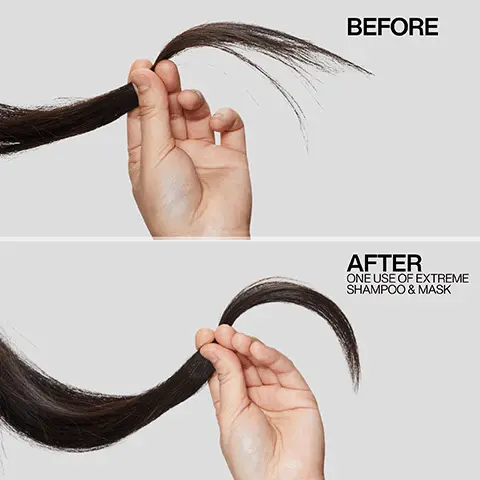 Image 1, before and after one use of extreme shampoo and ask. Image 2, before and after one use of extreme shampoo and mask. Image 3, Apply to wet hair, massage into a lather rinse. Image 4, formulated with protein. Image 5, damage repair routine shampoo and condition treat. Image 6, GREAT FOR DAMAGED HAIR. I LOVE THE REDKEN EXTREME COLLECTION WHEN MY HAIR IS IN NEED OF SOME TLC LOOKFANTASTIC VERIFIED CUSTOMER REVIEW. Image 7, EXTREME SHAMPOO FOR DAMAGE REPAIR 73% LESSBREAKAGE*
PROMOTES HAIR HEALTH.