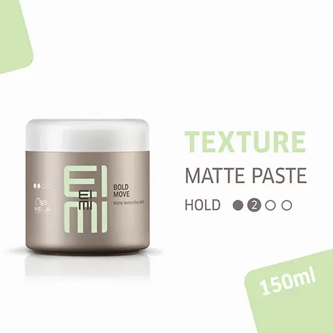 Image 1, 0000 WELLA ΕΙ ΓΙ BOLD MOVE Matte TEXTURE MATTE PASTE HOLD 150ml Image 2, TEXTURISED MATTE HAIRSTYLE Image 3, ENHANCED WITH BRAZILIAN CARNAUBA WAX Image 4, 0000 WELLA ΠΙ BOLD MOVE Mattextur AROMATIC SCENT Image 5, ונייח 00 WELLA OCEAN PARTNER RECOMMENDATION SOLD SEPARATELY Image 6, WOLLA 00 WELLA 48 WELLA 000 WELLA WELLA ROOT SHOOT 000 C DRY WILLA WELLA SOYME WELLA 品 DISCOVER OTHER PRODUCTS