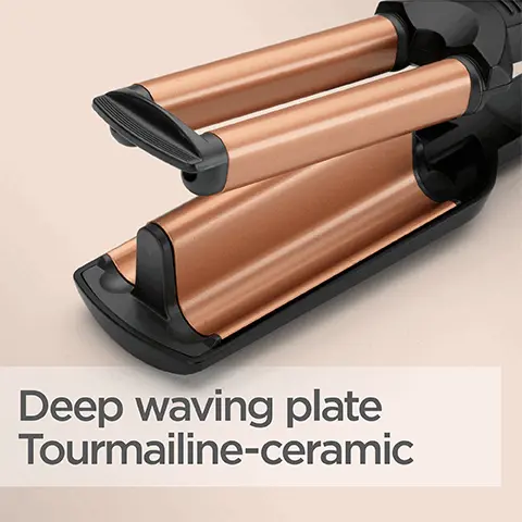 Image 1, Deep waving plate tourmaline ceramic. Image 2, 3 digital heat settings