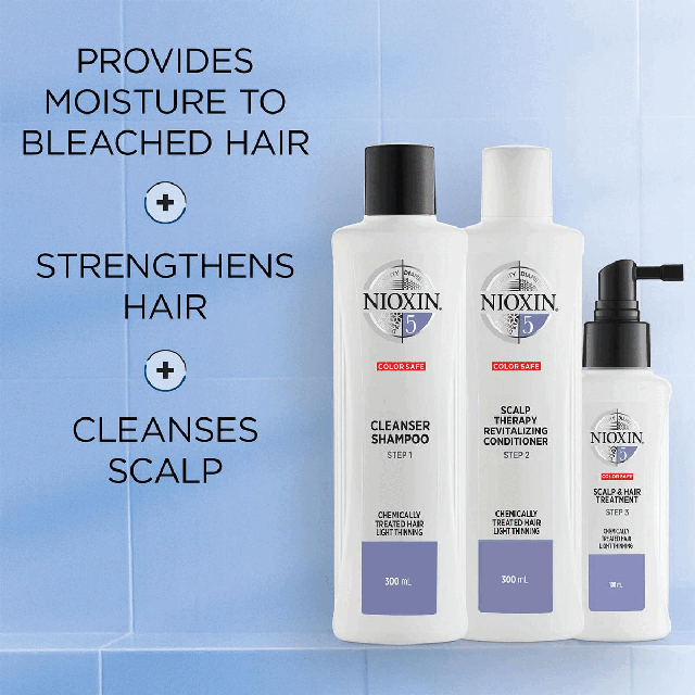 Provides colour protection + strengthens hair + cleanses scalpHow to use Nioxin System Kit No.2 for natural hair with light thinning. 
Step 1 cleanser shampoo: gently massage into hair and scalp, rinse well. 
Step 2 Scalp Therapy revitalising conditioner: apply from scalp to ends, leave in for 1 to 3 minutes. Rinse.
Step 3 Scalp & Hair Treatment: Shake well. Apply evenly to entire scalp. Do not rinse.Trial Size Kit - Daily Use 30 Days.
Full Size Kit - Daily Use 90 days Dermatologically tested, clinically proven - Dr Caroline Robinson, MD, FAAD, Board-Certified Dermatologist