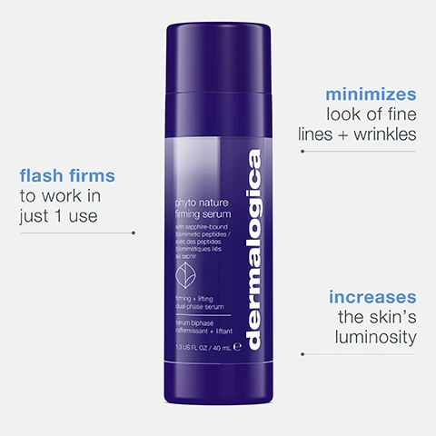 Image 1, minimizes look of fine lines and wrinkles. flash firms to work in just 1 use. increases the skin's luminosity. image 2, camu camu helps reduce dark spots and breakouts. Moroccan rockrose extract neutralizes damaging free radicals. madagascar green coffee bean reduces look of fine lines and wrinkles. image 3, before and after 8 weeks.