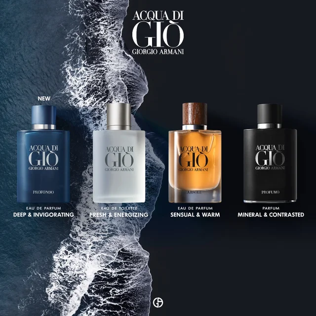 Armani perfume range scents