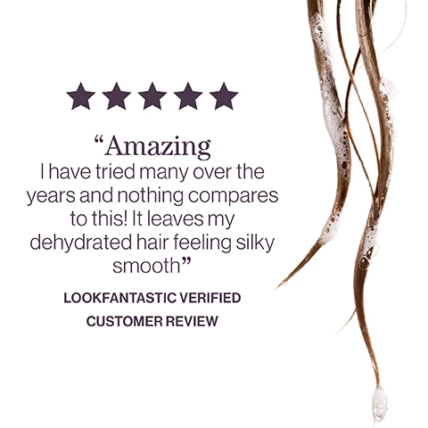 Image 1 - A graphic featuring five stars and a customer review praising a hair product, stating it is amazing and leaves dehydrated hair feeling silky smooth, along with the text Lookfantastic verified customer review.
Image 2 - A light and textured background with bubbles, featuring the text pro favourite and a quote about a hair care formula by Neil Moodie, Pureology UK Ambassador.
Image 3 - A collage of skincare product ingredients featuring images of marula oil, vitamin B1, and shea butter with the text nanoworks gold and FORMULATED WITH marula oil vitamin B1 shea butter.
Image 4 - Image features three close-up photographs of different natural elements: a dewy pear on a soft background, vanilla beans on a light surface, and a ylang ylang flower against a blue sky, with text reading nanoworks gold and the phrase LONG DAYS, COOL NIGHTS WITH NOTES OF dewy pear ylang ylang vanilla.
Image 5 - Infographic highlighting three features of a product: vegan formulas that are sulfate-free for a gentle cleanse, recycled bottles made from post-consumer recycled materials, and a claim of up to 80+ washes in one bottle, stating that all formulas are highly concentrated, meaning less water is needed; includes footnote text about animal testing and bottle materials.