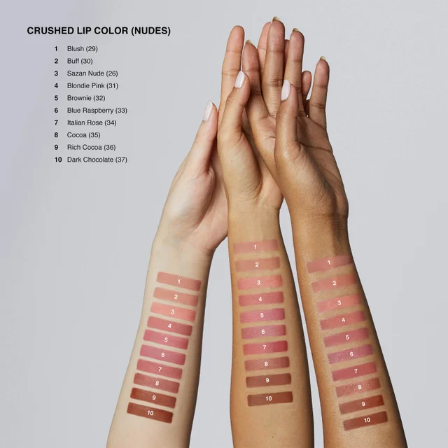 Lip colour shades