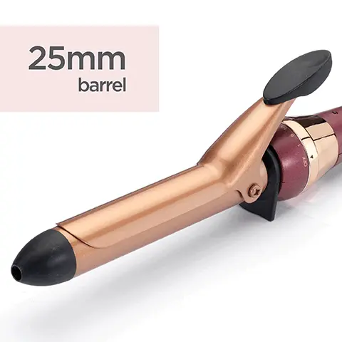 Image 1, 25 mm barrel. Image 2, quartz-ceramic barrel. Image 3, 30 heat settings