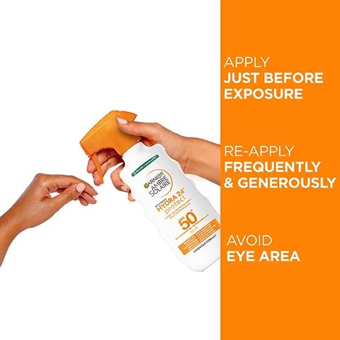 image 1, apply just before exposure. re-apply frequently and generously. avoid eye area. image 2, a strict formulation charter. 50+ high protection. responsibly sourced shea butter. tested under dermatological control. protect against UVB and UVA. recognised by the british skin foundation. non greasy and quick absoportion. recyclable bottle. anti-dryness formula. water resistant. cruelty free international.