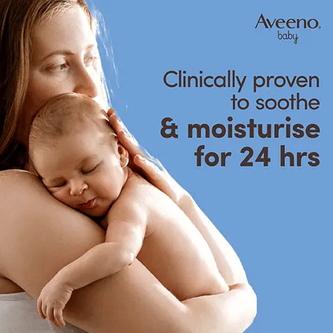 Clinically proven to soothe & moisturise for 24 hours. With natural oat oil & vitamin E. THE POWER OF OAT FOR BABY'S SENSITIVE SKIN. For use on dry & sensitive skin. PAEDIATRICIAN & DERMATOLOGIST TESTED. Unscented, Formula free from parabens & dyes. pH-balanced. 4.9 out of 5 stars. 97% would recommend AVEENO Baby Soothing Relief Emollient Cream. Home Tester Club Survey, 160 participants, 2023. Clinically proven to moisturise & soothe dry sensitive skin. Step 1 Wash. Step 2 Moisturise.