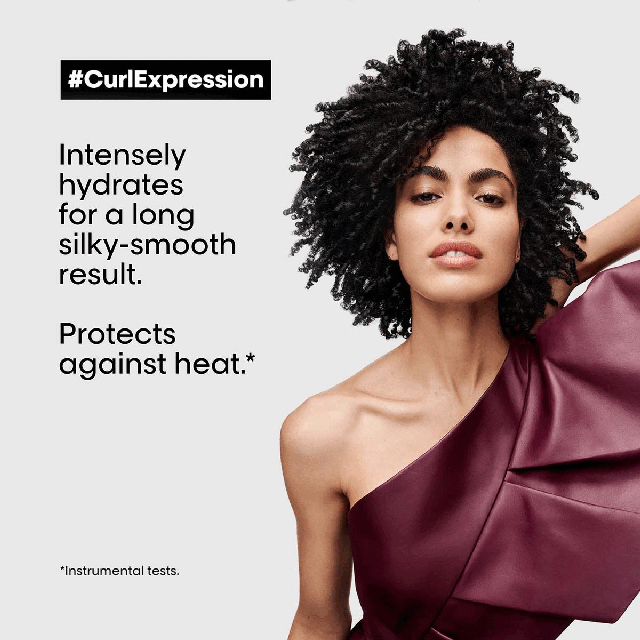 Image 1 - Intensely hydrates for a long silky smooth result. Protects against heat. Image 2 - 200ml 6.7fl.oz Image 3 - Co-developed with curl experts for each type of curls and coils Image 4- Express your curls the pro way Image 5 - I love this range. Because you want your curls to be seen, you wan them to POP and I think the Curl Expression range does just that. Derick Monroe Celebrity hairstylist. Image 6 - Highly concentrated actives. Hibiscus seed Glycerin Urea H Image   7 - before and after image