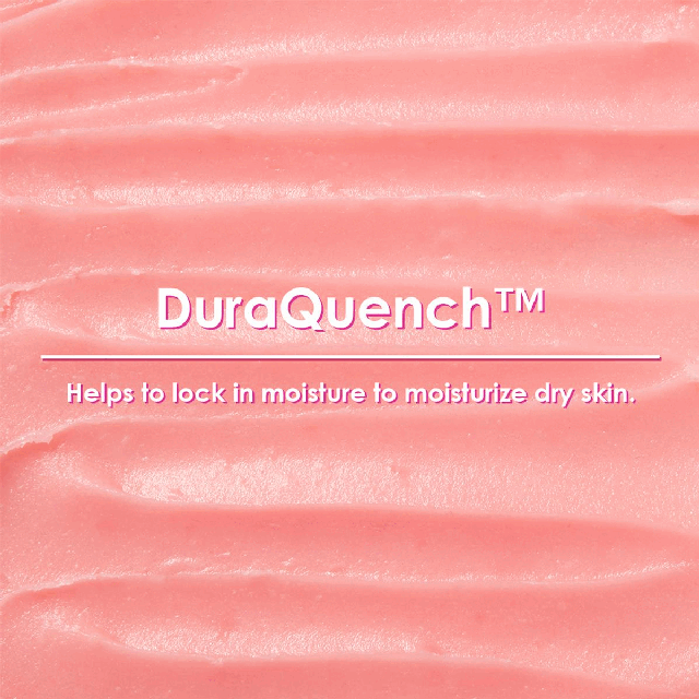Image 1 - DuraQuenchTM Helps to lock in moisture to moisturize dry skin. Image 2- Before After 72 Hours *Based on a 12 week consumer study with 30 sujects. Results will vary. Image 3- Before After 72 Hours After 2 Weeks *Based on a 12 week consumer study with 30 sujects. Results will vary.
