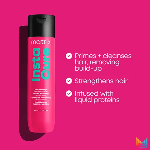Image 1, matrix Cure Insta anti-breakage shompoo system on-quer time de shampooing anti-cassure Liquid Proteins Preis Liquides 301FLO2/300 ✔ Primes + cleanses hair, removing build-up Strengthens hair ✔ Infused with liquid proteins Image 2, matrix Insta Cure ond-breakoge conditioner condicionador anti-quiebre revitalisont ant-couse Liquid Proteins Protéines Liquides 301FLO2/500 Strengthens + repairs hair Infused with liquid proteins IM Image 3, matrix total results Insta Cure ↑ 301FL OZ/300m New Look! Same Great Formula matrix Insta Cure anti-breakage shampoo system sistema de champ anti-quete système de shampooing and cassure Liquid Proteins Protéines Liquides 101FLO2/300 Image 4, matrix total results Insta Cure Liquid Proteins/Pro ↑ 10: FL OZ/300ml New Look! Same Great Formula matrix Insta Cure anti-breakage conditioner econdicionador on-quiebre revitalisont anti-cosse Liquid Proteins Proines Liquides 101FLCZ/300m