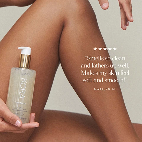 Image 1, customer review - smells so clean and lathers up well, makes my skin feel soft and smooth. image 2, silver ear mushroom, hydrate, plump and soften. image 3, keep your glow without the waste, how to recycle renewing hand and body wash. rinse out any remaining or excess product, recycle the plastic bottle. remove the pump and discard, recycle the plastic dip tube separately.