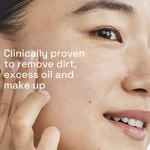 Image 1 - A close-up of a young woman touching her face with a smile, showcasing clear skin, accompanied by the text Clinically proven to remove dirt, excess oil and make up.
Image 2 - A woman with dark skin and a bright smile is applying a low lather face wash to her face, with the text reading Low lather face wash designed for combination to oily sensitive skin.
Image 3 - A clear droplet of liquid is shown against a light blue background, with text identifying ingredients: B3 Niacinamide to Restore, B5 Panthenol Pro-Vitamin B5 to Soothe, and Glycerin to Hydrate.
Image 4 - A persons hand holds a bottle of Cetaphil Oily Skin Cleanser, with the label stating it is fragrance-free, soap-free, and vegan, and includes text indicating it is dermatologist recommended for sensitive skin.
Image 5 - Image shows a skincare routine for combination to oily sensitive skin, featuring four Cetaphil products: an Oily Skin Cleanser, a Targeting treatment, a Moisturizer, and a Daily Defence Moisturizer with SPF; visible text includes Combination to oily sensitive skin routine, STEP 1 CLEANS, STEP 2 TARGET, STEP 3 MOISTURISE, and STEP 4 PROTECT WITH SPF.
Image 6 - A person is shown dispensing Cetaphil Oily Skin Cleanser from a pump bottle in a bathroom setting, with visible text stating Designed to balance the skin’s pH levels and purify the skin of pollution microparticles.
Image 7 - A bottle of Cetaphil Oily Skin Cleanser is placed against a light tiled background, with visible text stating 5 SIGNS SKIN SENSITIVITY, DEFENDS AGAINST, and the terms Dryness, Irritation, Roughness, Tightness, Weakened Skin Barrier.
Image 8 - A blue and green logo for Cetaphil featuring the text #1 DERMATOLOGIST RECOMMENDED CLEANSING BRAND.
