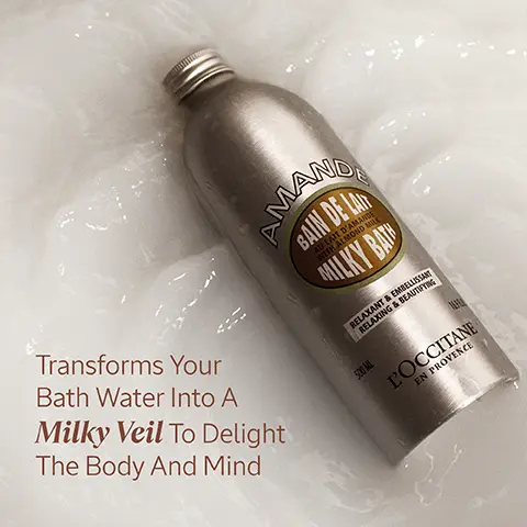 Image 1, Transforms Your Bath Water Into A Milky Veil To Delight The Body And Mind AMAND BAIN DE LA AU LAIT D'AMANDE WITH ALMOND M MILKY BATH RELAXANT & EMBELLISSANT RELAXING & BEAUTIFYING 500 ML L'OCCITANE EN PROVENCE Image 2, Discover Our Almond Collection CONCENTRE DE LA MILK CONCENTRAT FOCCITANE ALA AN DE LAIT IKY BATH VOILE DE LA MILK VEIL
