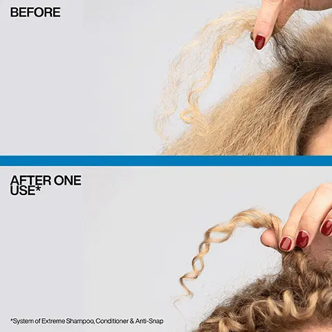 Image 1, BEFORE AFTER ONE USE* *System of Extreme Shampoo, Conditioner & Anti-Snap Image 2, NOW AVAILABLE IN 500ML SIZE 300ML 66% MORE INSIDE VS 300ML SIZE REDKEN extreme shampoo 300ml REDKEN extreme shampoo strength repair regimen for damaged har BALANCED FORMULA 500ml 500ML REDKEN 6TH AVENUE NYC Image 3, REDKEN 6TH AVENUE NYO extreme shampoo shampooing strength reper her force ricare regimen for/gamme pour damaged hair cheveux PROTEIN EXTREME SHAMPOO FOR DAMAGE REPAIR 73% LESS BREAKAGE* PROMOTES HAIR HEALTH PH % BALANCED FORMULA 1011oz 500ml *System of Extreme Shampoo, Conditioner & Anti-Snap Image 4, REDKEN STH AVENUE NYC extreme conditioner après-shampooing ngh reperforeet regimen for/gamme pour damaged hanches BALANCED FORMULA EXTREME CONDITIONER FOR DAMAGE REPAIR 73% LESS BREAKAGE* DETANGLES & SMOOTHS 101 500 m *System of Extreme Shampoo, Conditioner & Anti-Snap