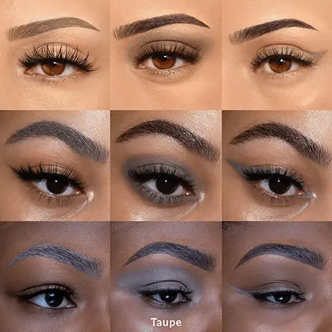 Image 1: DAFFODIL, POWER GREEN, SATELLITE BLUE, MAGENTA, SCARLET, ROXY PURPLE, AUBERGINE, GRAPHITE, WALNUT, DARK BROWN, MEDIUM BROWN, LIGHT BROWN, TAUPE, BLEACH, WHITE OUT. Image 2: Taupe. Image 3: Scarlett.