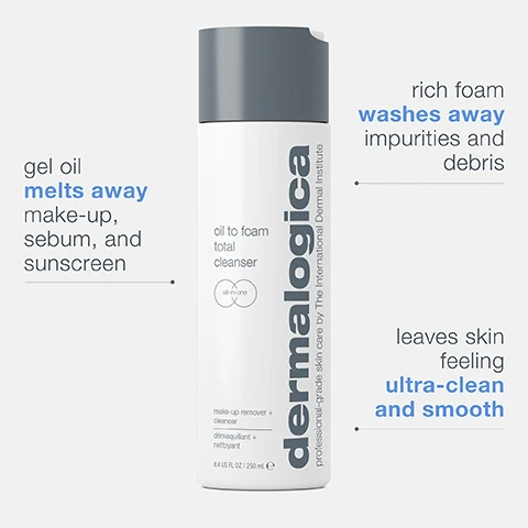 Image 1, gel oil melts away makeup, sebum and sunscreen. rich foam washes away impurities and debris. leaves skin feeling ultra clean and smooth. image 2, sodium cocoyl glutamate = provides a deep, yet gentle cleanse. sea buckthorn oil = provides anti-oxidant rich vitamin e. plant derived prebiotics = attracts moisture to skin. image 3, under UV light pre wash. under UV light post wash.