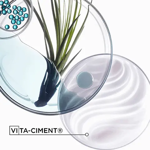 Image 1, Vita ciment. Image 2, strengthening shampoo damaged over processed hair. Image 3, strengthening conditioner damaged over processed hair. Image 4, strengthening heat styling cream damaged over processed hair.