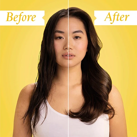 Image 1 - A split image of a woman with dark hair: the left side shows her hair wet and frizzy, while the right side shows it dry, shiny, and styled in soft waves, with the visible text Before After. Image 2 - A white pump bottle of Philip Kingsley Body Building shampoo is shown with text reporting 81% reported hair looked SMOOTH and LESS LIMP*, and 90% reported they couldnt feel any product residue*, based on *INDEPENDENT USER TRIALS. Image 3 - A blonde woman smiling and looking over her shoulder is shown next to a customer review that reads This is without doubt the BEST SHAMPOO for fine, fly away hair. It makes my hair SHINY and gives it BODY and VOLUME. CUSTOMER REVIEW. Image 4 - A white pump bottle of Philip Kingsley Moisture Balancing Conditioner is shown with text next to it stating 85% reported hair felt NOURISHED & HYDRATED*, 86% reported hair felt SMOOTH*, and *INDEPENDENT USER TRIALS, while the bottles label reads PHILIP KINGSLEY MOISTURE BALANCING Rebalances medium, and coarse processed fine hair Rééquilibre lhydratation des cheveux traités CONDITIONER APRÈS-SHAMPOOING 1000ml 33.81 fl oz. Image 5 - A white, creamy substance provides the background for the text KEY BENEFITS Lightweight yet deeply conditioning Reduces breakage Anti-static formula adds shine and strength. Image 6 - A close-up shot of a person from behind shows their wet, light brown hair being combed downwards with a black wide-tooth comb. It leaves my hair HEALTHY, HYDRATED and in really GREAT CONDITION without looking or feeling weighed down. CUSTOMER REVIEW.