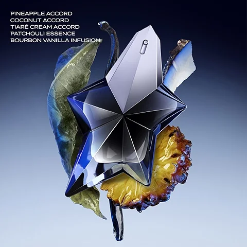 Pineapple accord. Coconut accord. Tiare cream accord. Patchouli essence. Bourbon vanilla infusion.