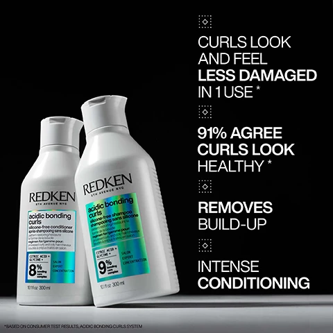 Image 1 - Two bottles of Redken Acidic Bonding Curls conditioner are displayed against a black background, with visible text stating curls look and feel less damaged in one use, 91% agree curls look healthy, removes build-up, and intense conditioning.
Image 2 - A person is shown pouring a clear gel from a tube labeled Redken Sculpting Curl Gel, with text on the image stating Up to 72-hour holding gel, Sculpts & seals curls, and Defines curls for up to 72-hours.
Image 3 - Image shows a womans back with wavy hair split into two sections: the left labeled BEFORE with looser waves and the right labeled AFTER showcasing defined curls with the text CURL TYPE 3A and ACIDIC BONDING CURLS SYSTEM.
Image 4 - A side-by-side comparison shows a womans curly hair, with the left labeled BEFORE and the right labeled AFTER SCULPTING CURL GEL, indicating a visible difference in curl definition and structure, along with a note that her hair is CURL TYPE 3B.
Image 5 - Image shows two side-by-side photographs of a persons curly hairstyle; the left side labeled BEFORE features looser curls in a light brown shade, while the right side labeled AFTER shows tighter curls in a deeper brown shade with the text CURL TYPE 4B above it.
Image 6 - Image shows a white cream texture with droplets of coconut oil, avocado oil, and shea butter placed around it, accompanied by text that reads formulated with coconut oil, shea butter, and avocado oil to provide lasting nourishment and elasticity.
Image 7 - Image showing a three-step hair care process: the top left shows a person gently cleansing hair with lather, the top right shows the same person conditioning and hydrating their hair, and the bottom image shows the person applying leave-in product while styling their curls; visible text includes steps labeled as 1 GENTLY CLEANSE, 2 CONDITION & HYDRATE, and 3 LEAVE-IN & PROTECT.
Image 8 - Four-step guide for using Redken Sculpting Curl Gel: 1 Apply in sections with a tube in hand, 2 Rake or scrunch hair, 3 Dry with a blow dryer, and 4 Finger coil curls while smiling.
Image 9 - A split image showing hair before and after using a curl enhancing product, with the left side depicting loose curls and the right side showing defined curls; text in the image includes 90% AGREE CURLS ARE MORE DEFINED IN 1 USE*, LOOK CREATED BY PROFESSIONAL HAIRDRESSER & CURL SPECIALIST @BEXX_HAIR @STONE_HAIRDRESSING, and *BASED ON CONSUMER TEST RESULTS, ACIDIC BONDING CURL SYSTEM.Image 10 - Image shows three bottles of Redken hair care products against a light background, with five stars at the top and a testimonial stating LEFT MY HAIR STRONGER, SOFT AND MANAGEABLE AS WELL AS LEAVING MY CURLS LOOKING BOUNCY AND CURLY and a note that the product was received from Marie Claire Beauty Drawer, Aug 2024.
Image 11 - A tube of Redken Sculpting Curl Gel is displayed against a plain background, with five black stars above it and the text Brilliant product. Eliminates frizz and restores curls without stickiness and crunchiness. beside it, along with a note stating the product was received to try from Marie Claire Beauty Drawer, Aug 2024.
Image 12 - An image showing various curl patterns labeled 3A, 3B, 3C, 4A, 4B, and 4C with the text FOR CURL TYPES 3A - 4C IDEAL FOR DAMAGED CURLS AND COILS.
Image 13 - Three hair care products from Redken are displayed on a light blue background, labeled with instructions to cleanse, condition, and leave-in & protect, featuring the text REBUILD BROKEN INNER BONDS + ENHANCE CURL PATTERN alongside product details.
Image 14 - Image features three hair care products from Redken: a Hydrating Curl Cream, a Sculpting Curl Gel, and a Refreshing Curl Mist, all set against a light blue background with the text FORMULATED WITH SQUALANE + JOJOBA OIL prominently displayed at the top, and the words DEFINE, HOLD, and REFRESH associated with each product.
Image 15 - Image of a light, bubbly background with text that reads SILICONE-FREE FOR CURLS THAT FEEL HYDRATED WITHOUT THE WEIGHT SULFATE-FREE FOR A GENTLE CLEANSE SHAMPOO.
Image 16 - Image shows a smooth, white creamy substance with text that reads: Formulated with Squalane & Jojoba Oil for hair that looks & feels hydrated and preserves curl pattern.