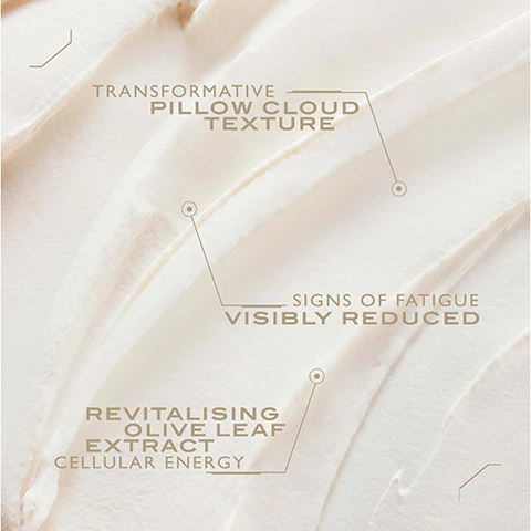 Image 1 - Image shows a close-up of creamy texture with three text annotations that read transformative pillow cloud texture, signs of fatigue visibly reduced, revitalising olive leaf extract cellular energy.
Image 2 - A close-up image of a jar of Lancaster 365 Skin Repair cellular night cream, showing its cream texture and labeled with the text 8H sleep-like benefits and pillow cloud texture, along with the product name and description in French.
Image 3 - A jar of Lancaster 365 Liposomal Cellular Night Cream sits on a light background with a dollop of cream beside it, featuring text that reads A little goes a long way and it sinks into skin easily leaving it smooth and feeling moisturised. I wake up looking dewy and refreshed after using this. and AMY, HOME TESTER CLUB along with five stars.
Image 4 - Image of a jar of Lancaster skincare cream on a light background, with text that reads: TEST RESULTS: UP TO 24-HOUR HYDRATION, 8-HOUR SLEEP LIKE BENEFITS, 98% AGREE SKIN LOOKS RESTORED OVERNIGHT, 96% AGREE SKIN RECOVERS FROM THE STRESS OF THE DAY.
Image 5 - A woman gently applies a cream to her face with a serene expression, alongside text that reads OF AN EVENING, APPLY THE 365 SKIN REPAIR LIPOSOMAL CELLULAR NIGHT CREAM AND GENTLY MASSAGE IT INTO THE FACE AND NECK.
Image 6 - Two jars of Lancaster 365 Skin Repair creams are shown, one labeled as Morning Liposomal Cellular Day Cream and the other as Evening Liposomal Cellular Night Cream, with a glossy silver lid on the day cream jar.