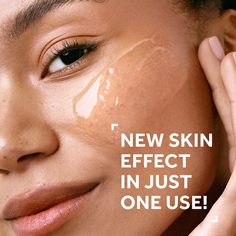 Image 1 - A close-up of a smiling person with clear skin, showing a gel-like product applied to their cheek, with the text New Skin Effect in Just One Use! displayed prominently.
Image 2 - An abstract image featuring glowing golden spheres, translucent bubbles, and pink flower petals, labeled with the terms Prebiotics, Hibiscus Vinegar, and 6% AHA + PHA Complex.
Image 3 - A skincare product, Gallinée Vinegar Mask, is displayed on a light surface alongside a glass container, with text stating +78% SMOOTHNESS* and +46% RADIANCE*, and a note indicating the clinical score is based on 30 volunteers after 1 month.
Image 4 - The image shows a close-up of a persons face comparing skin texture and radiance before and after using the Vinegar Mask, with RADIANCE, OFF, and ON labels, and AFTER ONE USE prominently displayed.
Image 5 - A woman with braided hair holds a tube of skin care product close to her face while looking at the camera, with the words BRIGHTENS SMOOTHS prominently displayed at the bottom.