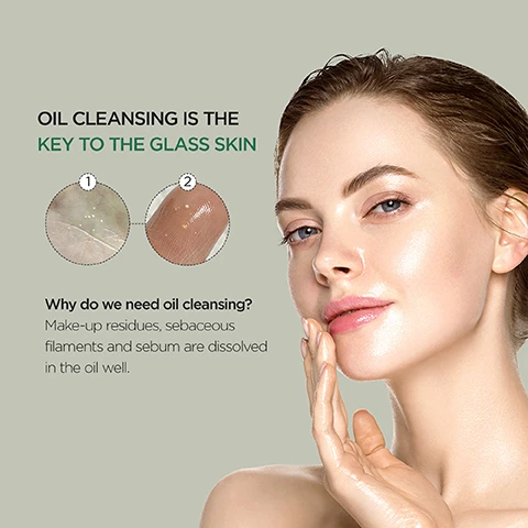 Image 1 - A woman with glowing skin is smiling and touching her face, while two circular images show before-and-after results of oil cleansing, accompanied by text that reads oil cleansing is the key to the glass skin and why do we need oil cleansing? Make-up residues, sebaceous filaments and sebum are dissolved in the oil well.
Image 2 - A bottle of cleansing oil is shown with a pump top, featuring text that reads Gentle yet Potent Cleansing Oil, Mild Ingredients For All Skin Type, formulated with Heartleaf extract for soothing effects, Deep Cleansing, removes makeup and blackhead, and clears clogged pores, and Gentle On The Eyes, no eye stinging experiences.
Image 3 - A tube of Heartleaf Quercetinol Pore Deep Cleansing Foam with a gradient from white to green background, featuring various hashtags related to cleansing and a badge stating tested no irritation.
Image 4 - Image of a product package for Anua Heartleaf Quercetin Pore Deep Cleansing Foam, with text highlighting its benefits: Deep Pore Cleansing for all skin types, Removes Impurities From Pores, Exfoliates Gently, and Soothes & Hydrates Skin, along with a visual of the product and soft bubble texture surrounding it.
Image 5 - A clear bottle of pink serum labeled Anua Niacinamide 10% + TXA 4% Serum is positioned next to a translucent pink sphere on a reflective surface, with text that reads This lightweight non-sticky watery serum targets stubborn dark spots and uneven skin tone.
Image 6 - Image shows a light pink background with three sections, each containing an ingredient description: 10% Niacinamide with the text helps to even out skin tone for clearer skin, Hyaluronic Acid + Polyglutamic Acid with the text hydrates and soothes the skin, and Ceramides with the text helps to strengthen the skin barrier.
Image 7 - A clear bottle of Heartleaf 77% Soothing Toner labeled with the brand name Anua, featuring visible hashtags for skincare benefits and icons indicating that the product is fungal acne safe and fragrance free.
Image 8 - A hand holds a bottle of Anua Heartleaf 77% Soothing Toner, with instructions on how and when to apply it, stating to use after cleansing as part of both your morning and night skincare regimen.