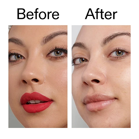 Image 1 - A split image of a womans face shows the left side with red lipstick and eye makeup, and the right side with a natural, makeup-free appearance, captioned Before After. Image 2 - Close-up of a smiling persons face with freckles and dewy skin, showing an eye, nose, and mouth with white teeth, with text that reads Clinically proven to reduce skin redness by 22% after just 2 weeks* *4-week independent consumer study of 22 people under dermatological and ophthalmological control. Image 3 - Close-up of a person gently rubbing their eyes with dewy skin, accompanied by text that says Why we love Oat Cleansing Balm Melts waterproof makeup and SPF. Rich, buttery texture. Suitable for all skin types, even sensitive. Image 4 - Close-up of a smiling person with dark skin and braided hair, partially covering their face with their hand, next to text that reads Why we love Re-useable Cleansing Pads, Sustainable choice that saves money, Makeup removal and gentle exfoliation, Soft, non-abrasive materials. Image 5 - A pale yellow cosmetic balm is smeared on a white surface next to text describing how to layer the product: How to layer Makeup Removal Duo 1 Oat Cleansing Balm MASSAGE ONTO DRY SKIN TO BREAK DOWN MAKEUP, SPF AND IMPURITIES. RINSE WELL. 2 Cleansing Pads DAMPEN THE PAD WITH WARM WATER AND GENTLY WIPE AWAY THE BALM. RINSE OR REPEAT IF NEEDED. Image 6 - A white tube of THE INKEY LIST OAT CLEANSING BALM, 5.07 US fl.oz / 150ml e for sensitive skin, is displayed next to three stacked white makeup remover pads marked THE INKEY LIST, under a CEW UK BEAUTY AWARD WINNER 2024 award badge.