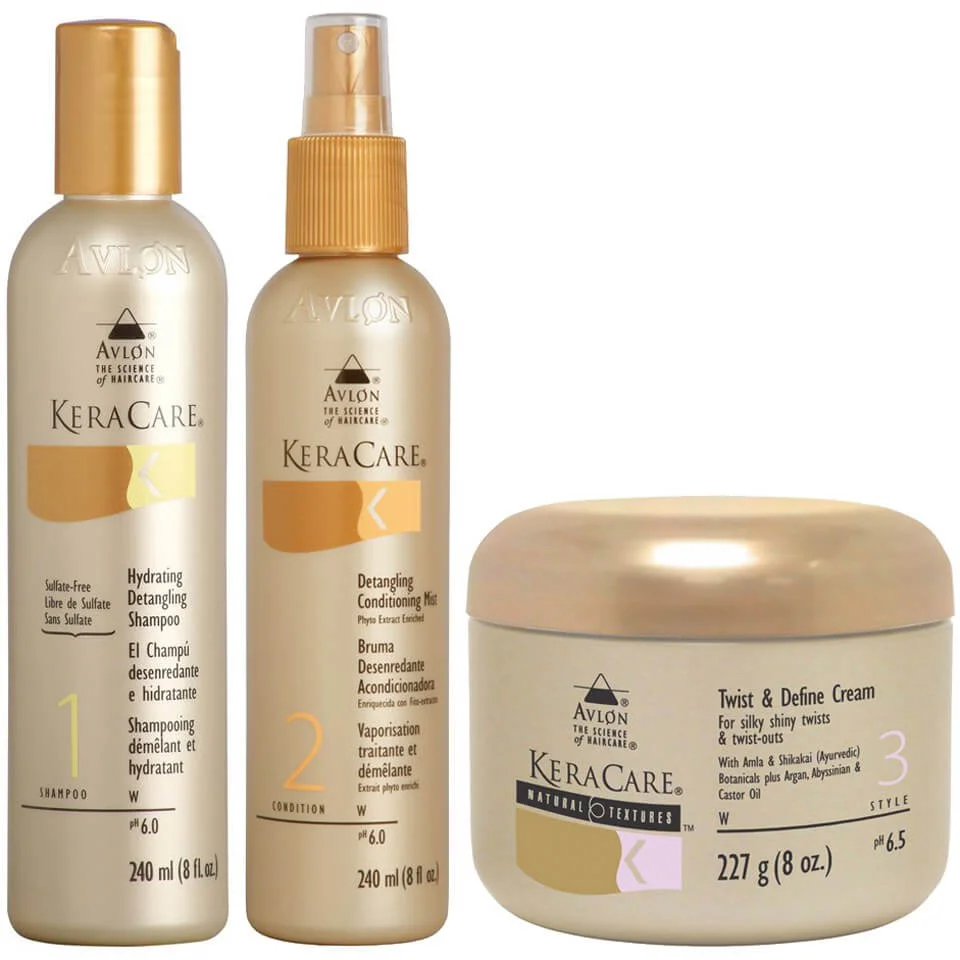 KeraCare Detangling Shampoo and Conditioner Duo with Natural Textures Twist and Define Cream Image 1