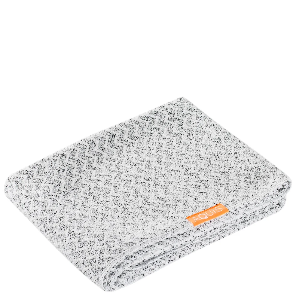 Aquis Long Hair Towel Lisse Luxe Chevron Image 1