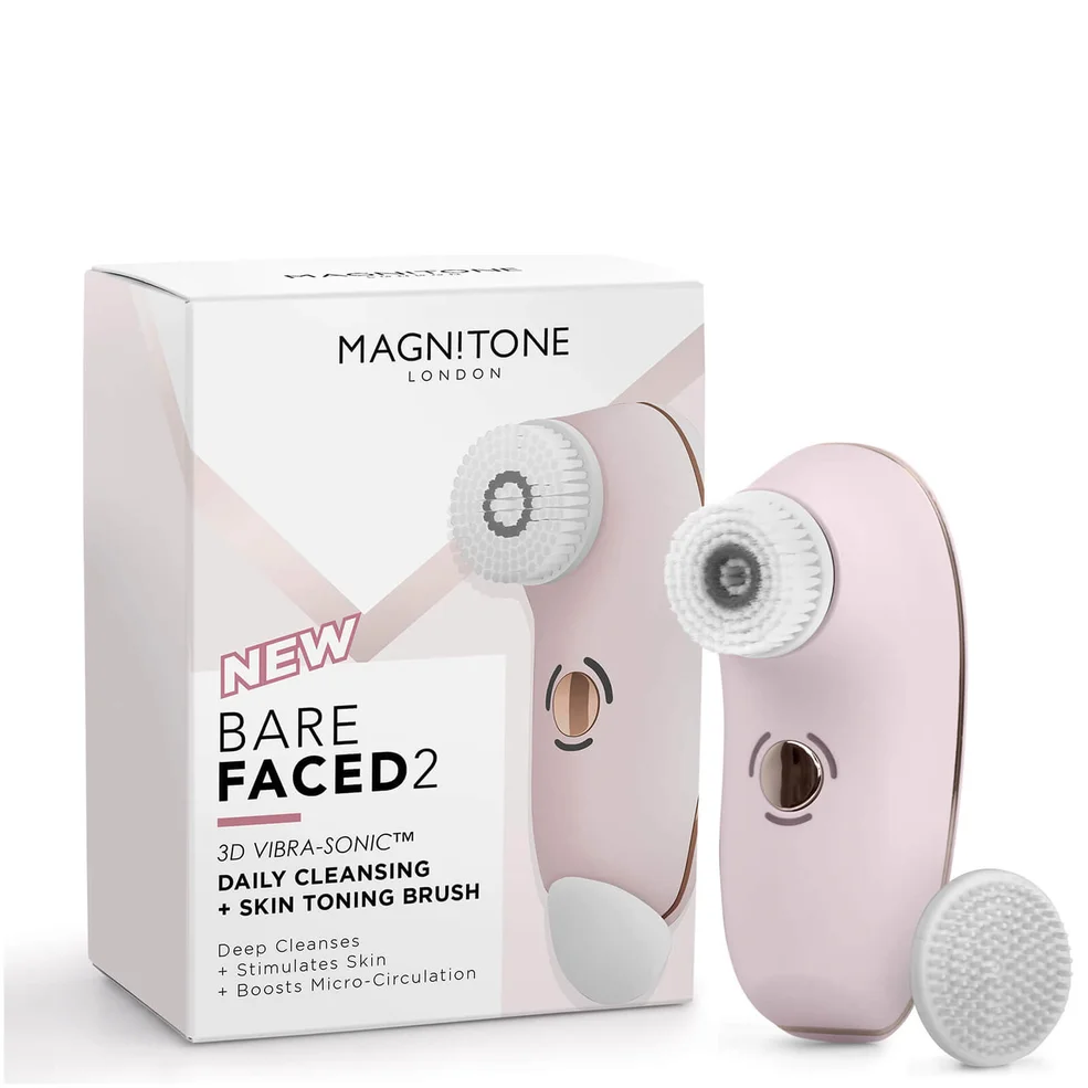 MAGNITONE London BareFaced 2 Daily Cleansing and Skin Toning Brush - Pink Image 1