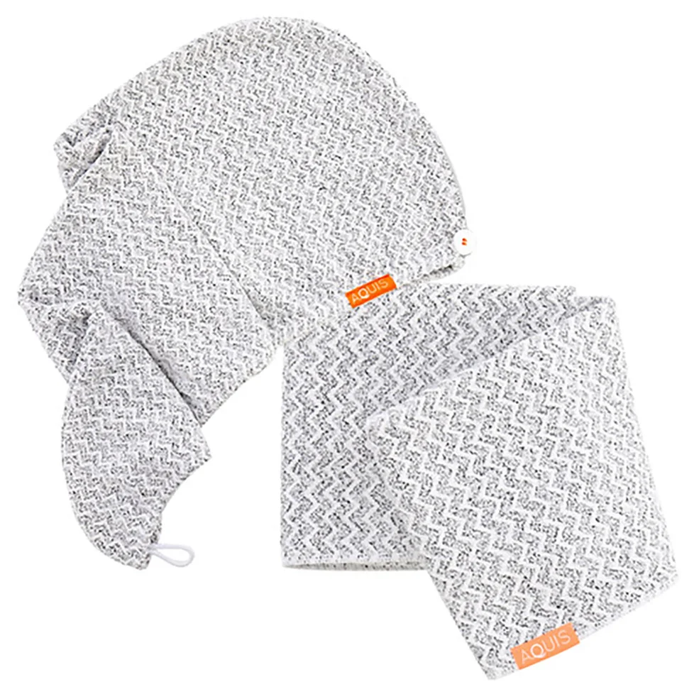 Aquis Lisse Luxe Hair Turban and Hair Towel - Chevron Image 1