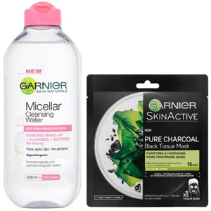 Garnier Micellar Water Sensitive Skin and Hydrating Face Sheet Mask for Enlarged Pores Kit Exclusive - undefined undefined