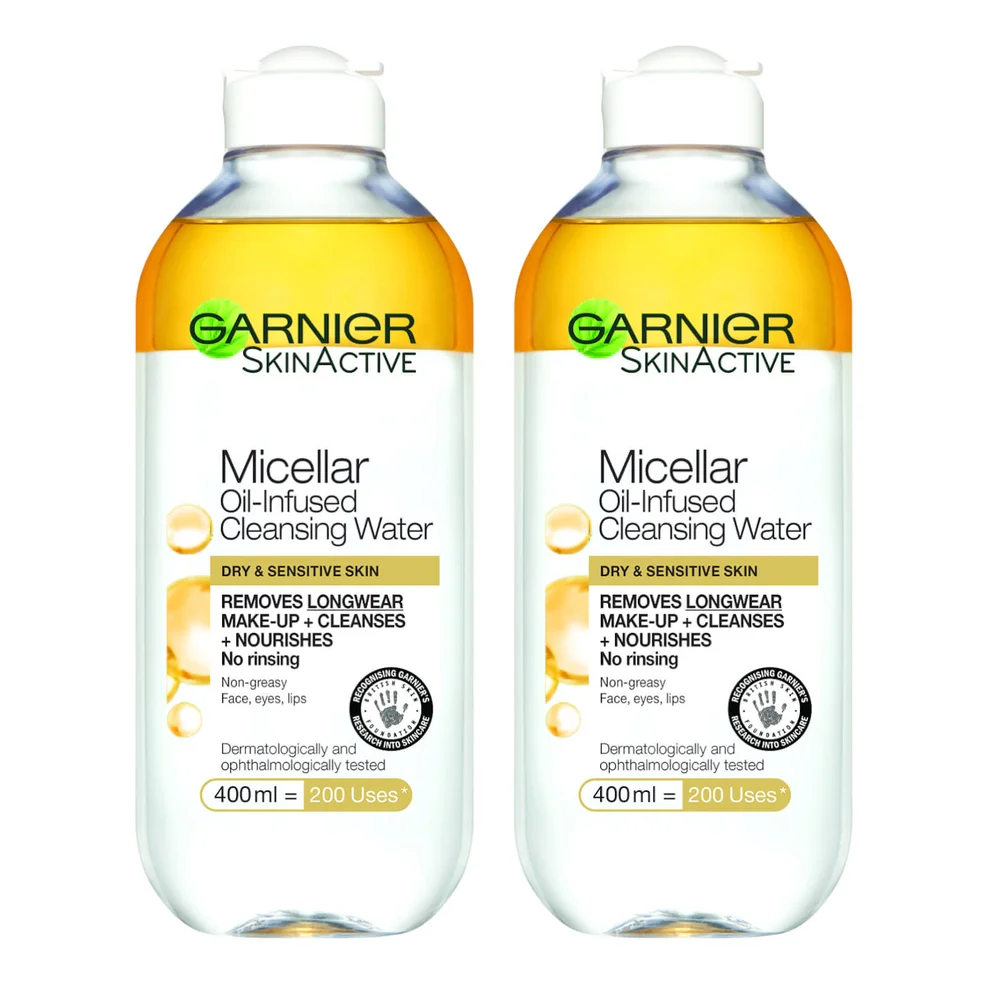 Garnier Micellar Water Oil Infused Facial Cleanser 400ml Duo Pack Image 1