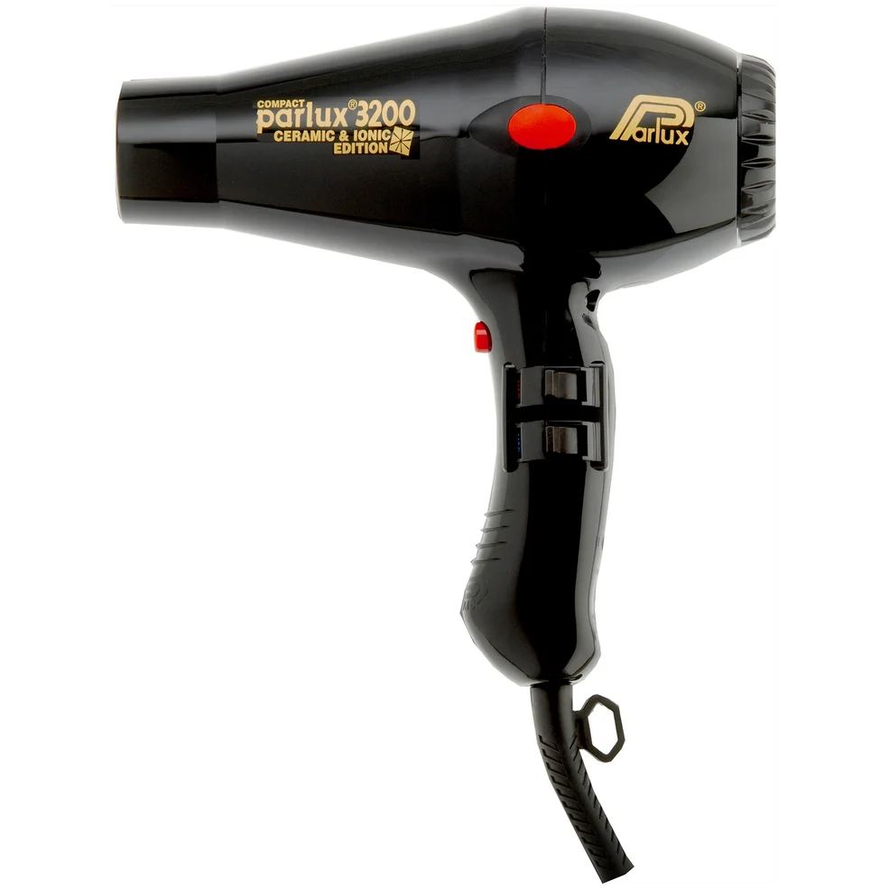 Parlux 3200 Compact Ceramic Ionic Hair Dryer - Black Image 1