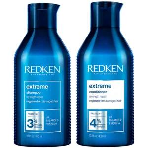 Redken Extreme Shampoo and Conditioner Strength Repair Protein Bundle for Damaged Hair 2 x 300ml - undefined undefined