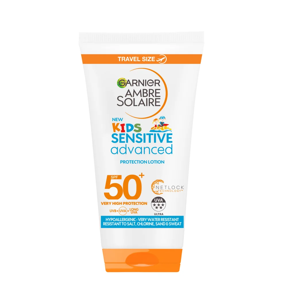 Garnier Ambre Solaire Kids Sensitive Sun Cream SPF 50+ 50ml Travel Size Image 1