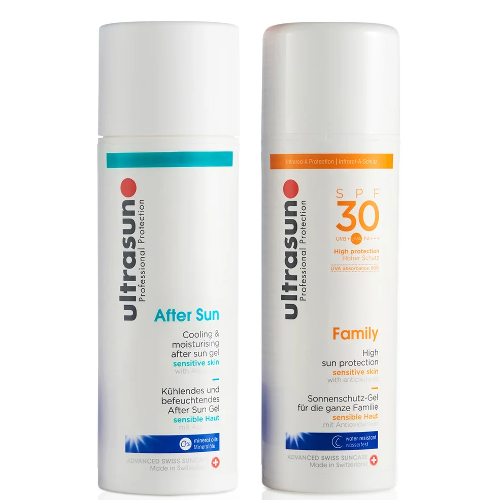 Ultrasun Family SPF 30 - Super Sensitive (150ml) and Ultrasun Aftersun Image 1