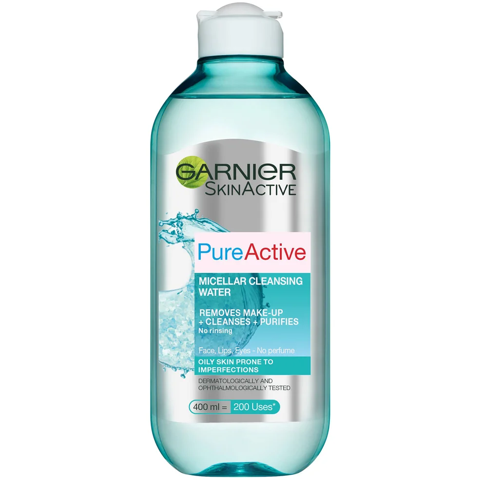 Garnier Pure Active Micellar Water facial cleanser Oily Skin 400ml Image 1