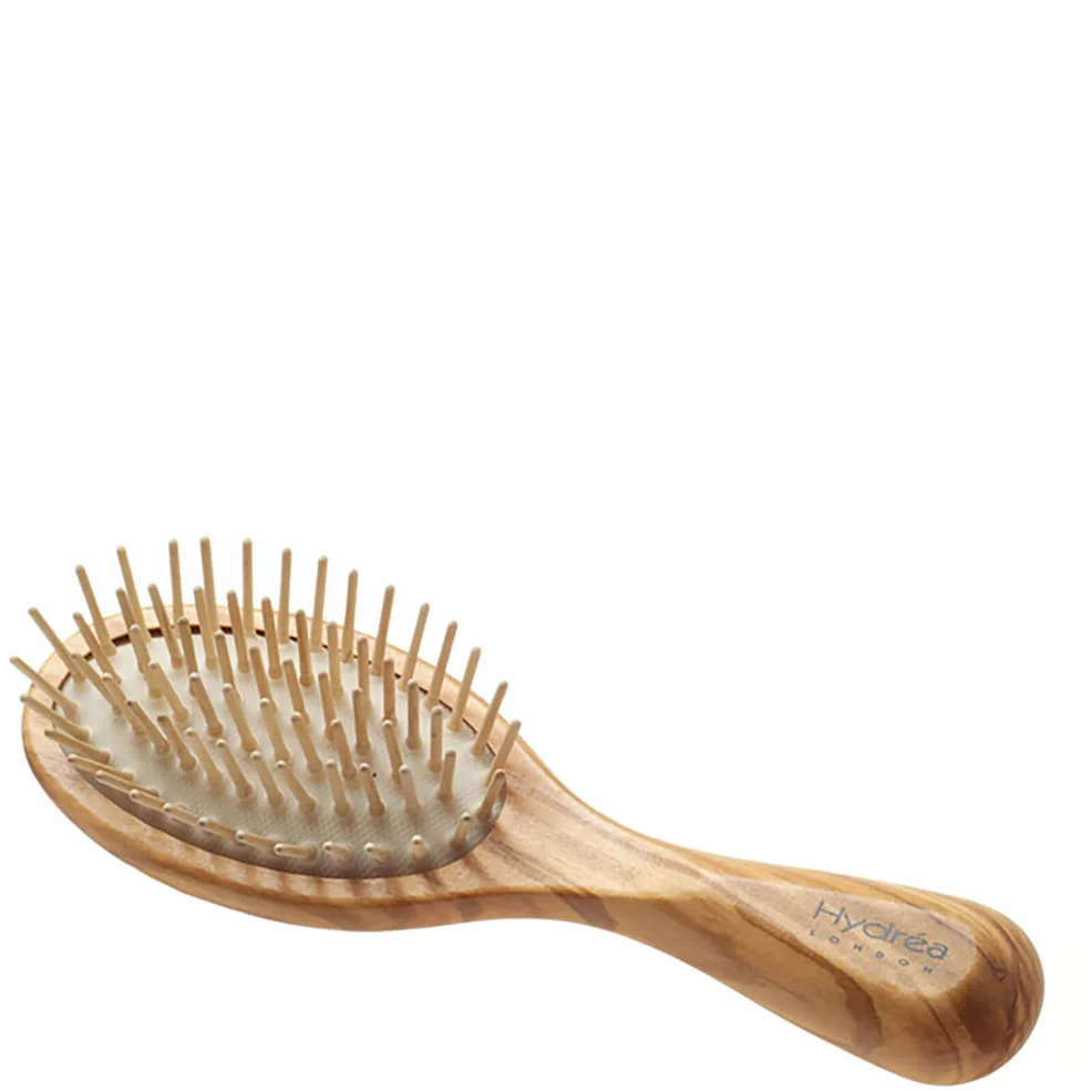 Hydrea London Olive Wood Handbag Size Anti Static Hair Brush Image 1