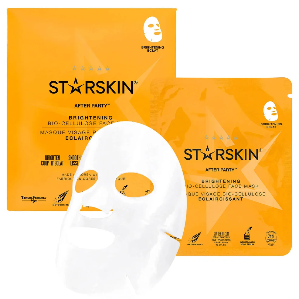 STARSKIN After Party Brightening Coconut Bio-Cellulose Second Skin Face Mask Image 1