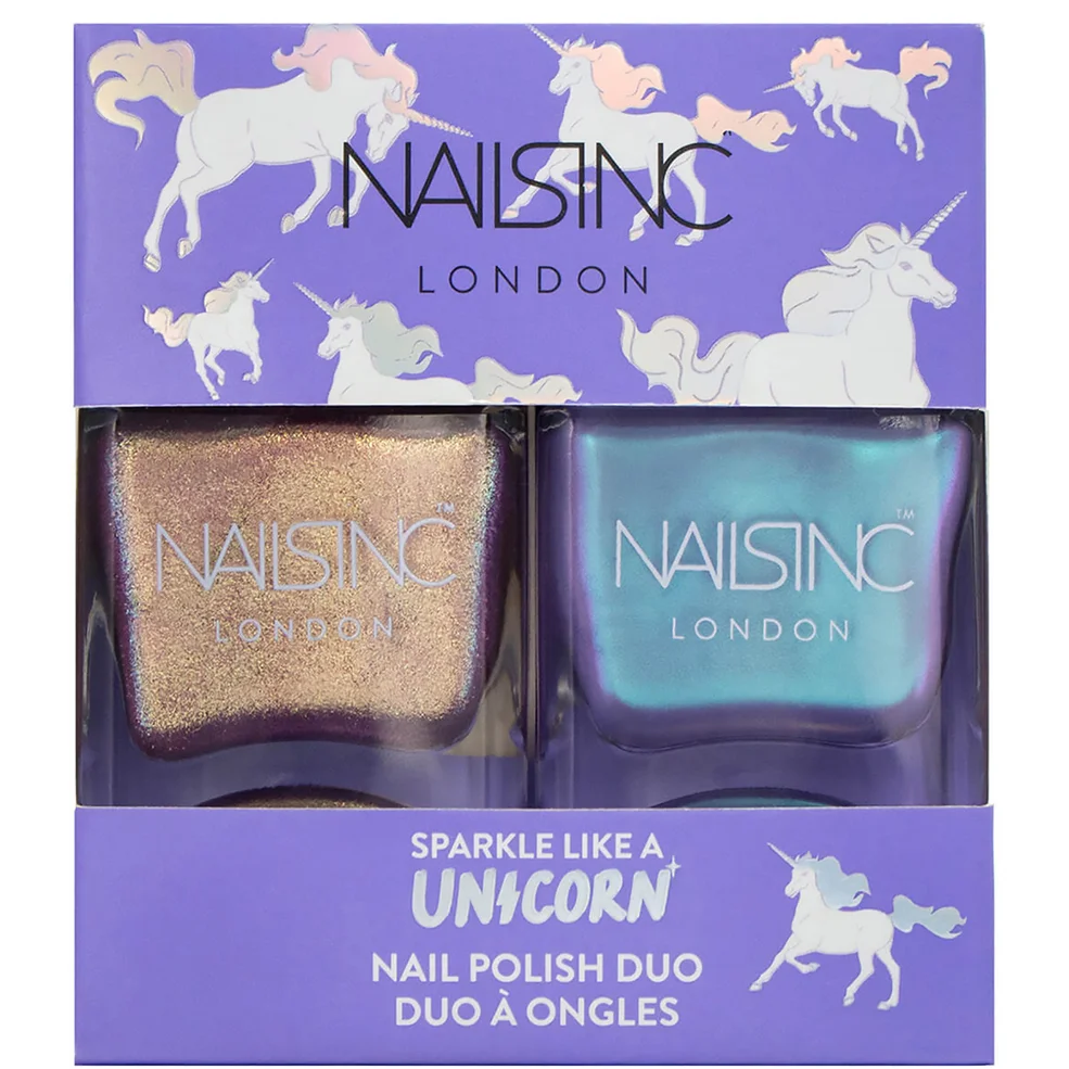 nails inc. Sparkle Like a Unicorn Nail Varnish Duo Kit 2 x 14ml Image 1